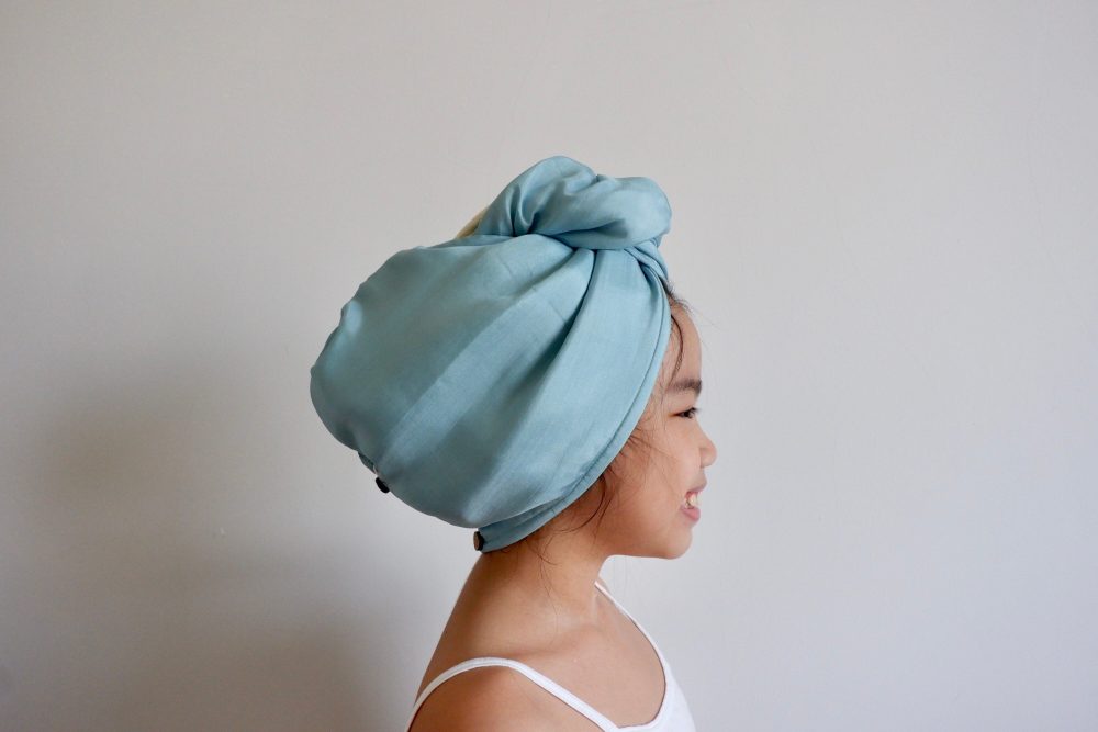 Natural Handwoven Mulberry T-shirt Hair Towel | Raw Silk Hair Towel Prevents Hair Loss