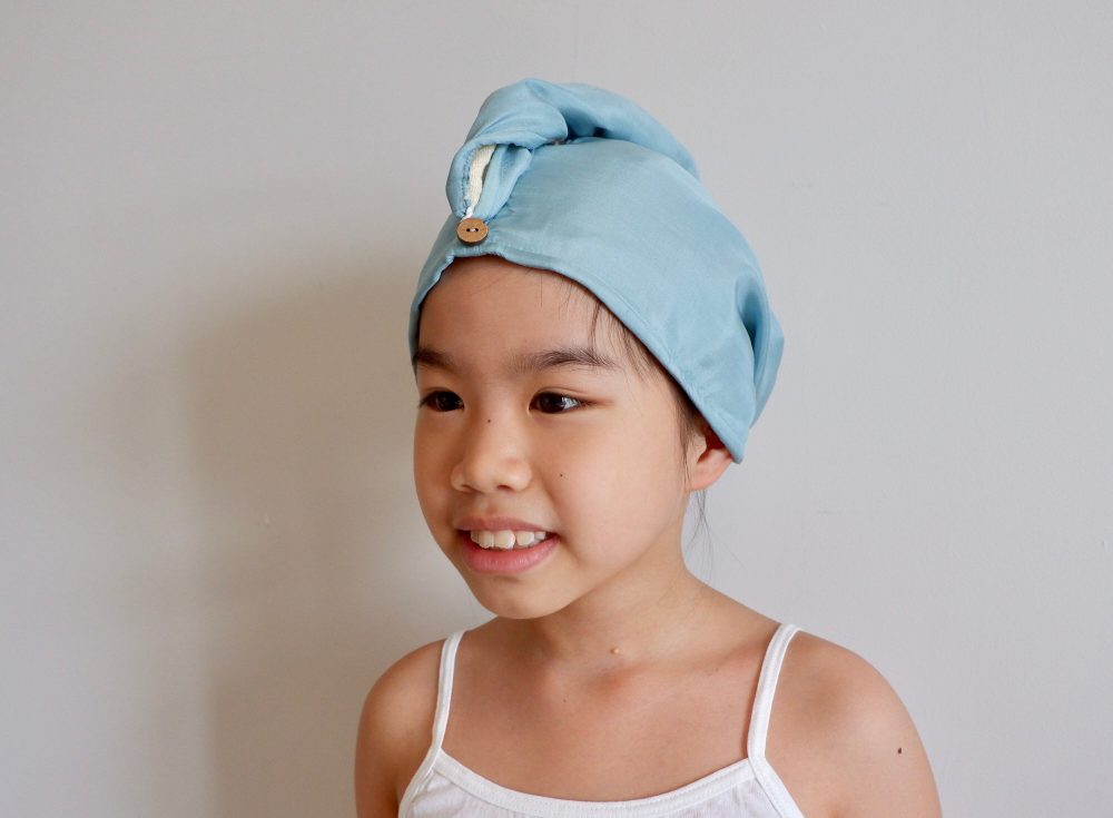 Natural Handwoven Mulberry T-shirt Hair Towel | Raw Silk Hair Towel Prevents Hair Loss