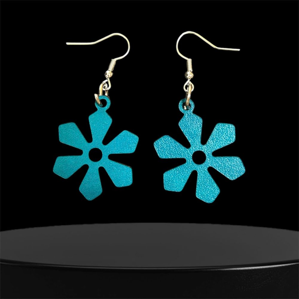Handmade Real Leather Earrings – flowers