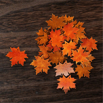 Handmade Real Leather Earrings – Maple leaves