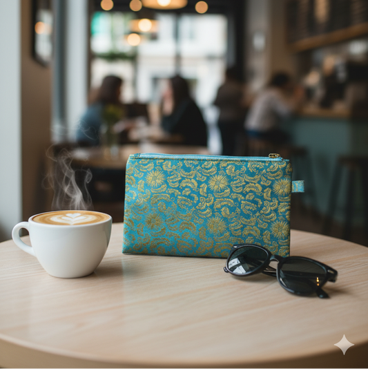 ✨ Handmade Zipper Purse – Elegant Pattern