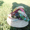 Embroidered Linen Floral Headband