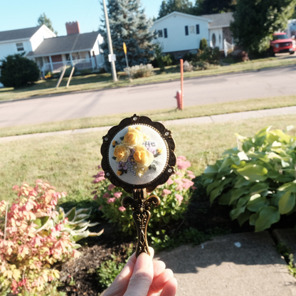 Hand-Embroidered Portable Mirror