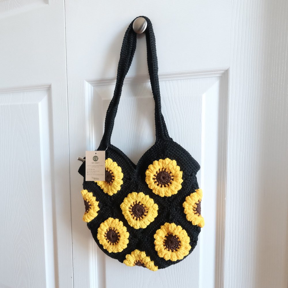 ★ Hand-Crocheted Sunflower Tote Bag 🌻