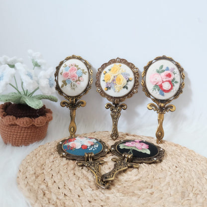 Hand-Embroidered Portable Mirror