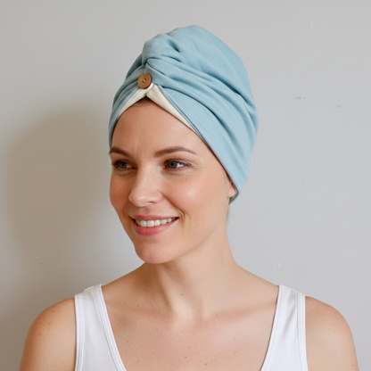 Natural Handwoven Mulberry T-shirt Hair Towel | Raw Silk Hair Towel Prevents Hair Loss