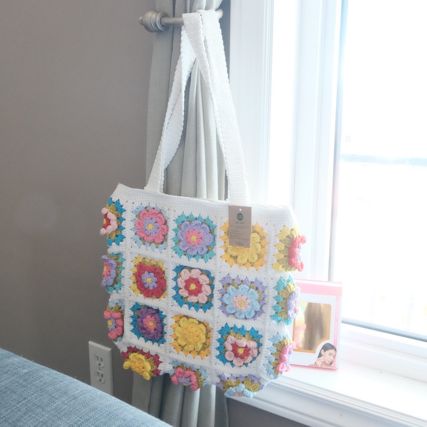 Hand-Crocheted colorful Tote Bag