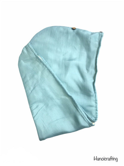 Natural Handwoven Mulberry T-shirt Hair Towel | Raw Silk Hair Towel Prevents Hair Loss