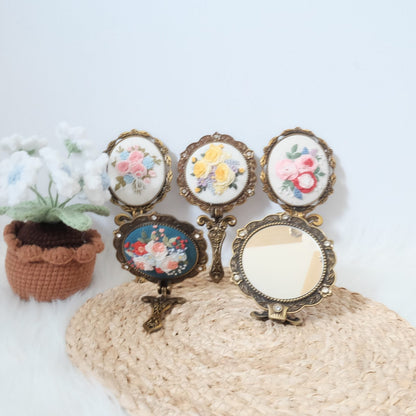 Hand-Embroidered Portable Mirror
