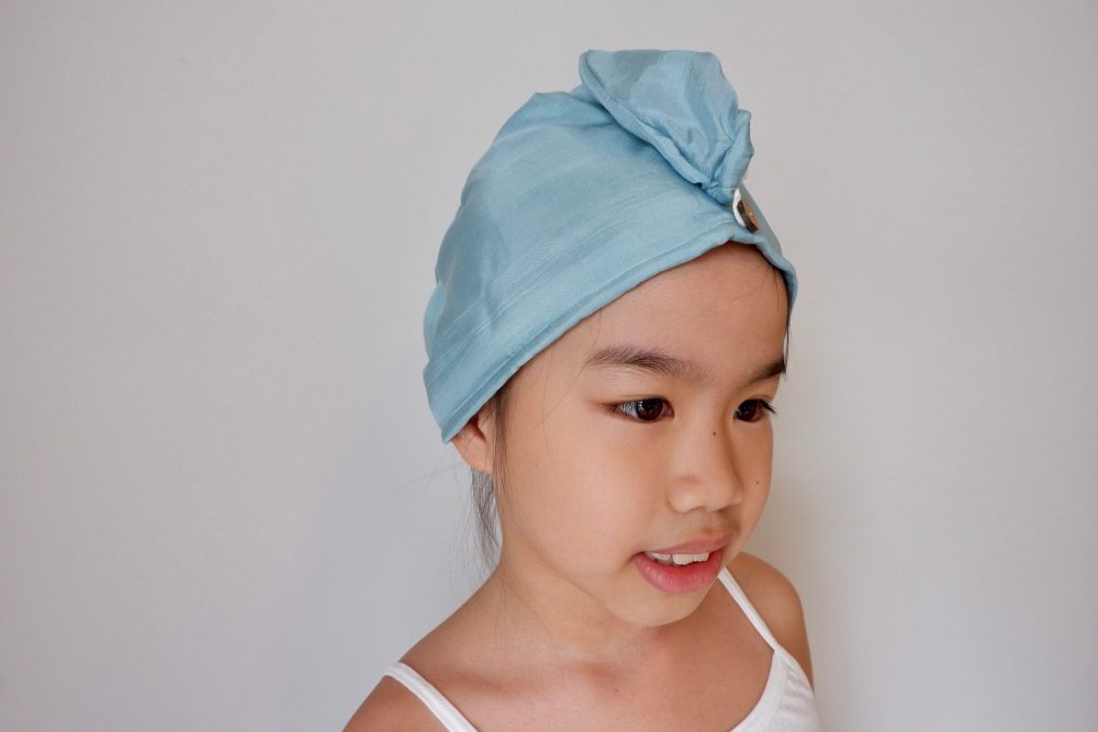 Natural Handwoven Mulberry T-shirt Hair Towel | Raw Silk Hair Towel Prevents Hair Loss
